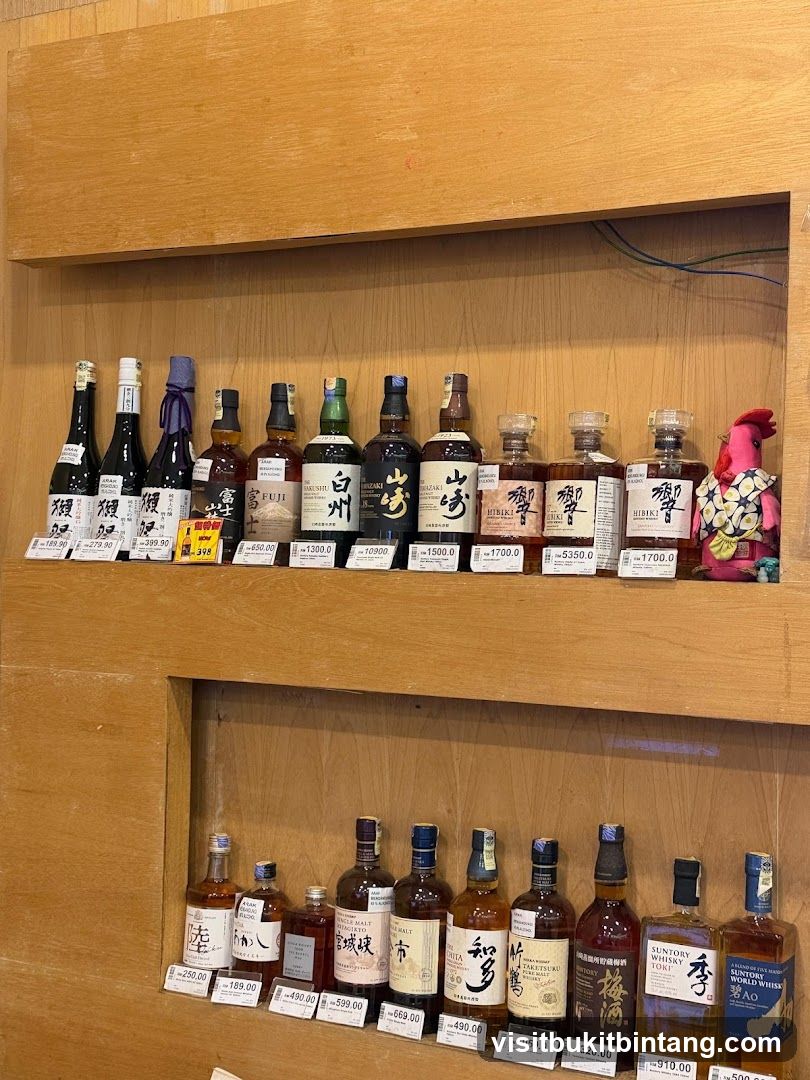 Whiskey Bottles on Shelves