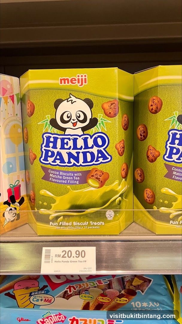 Meiji Hello Panda Matcha Green Tea Biscuits