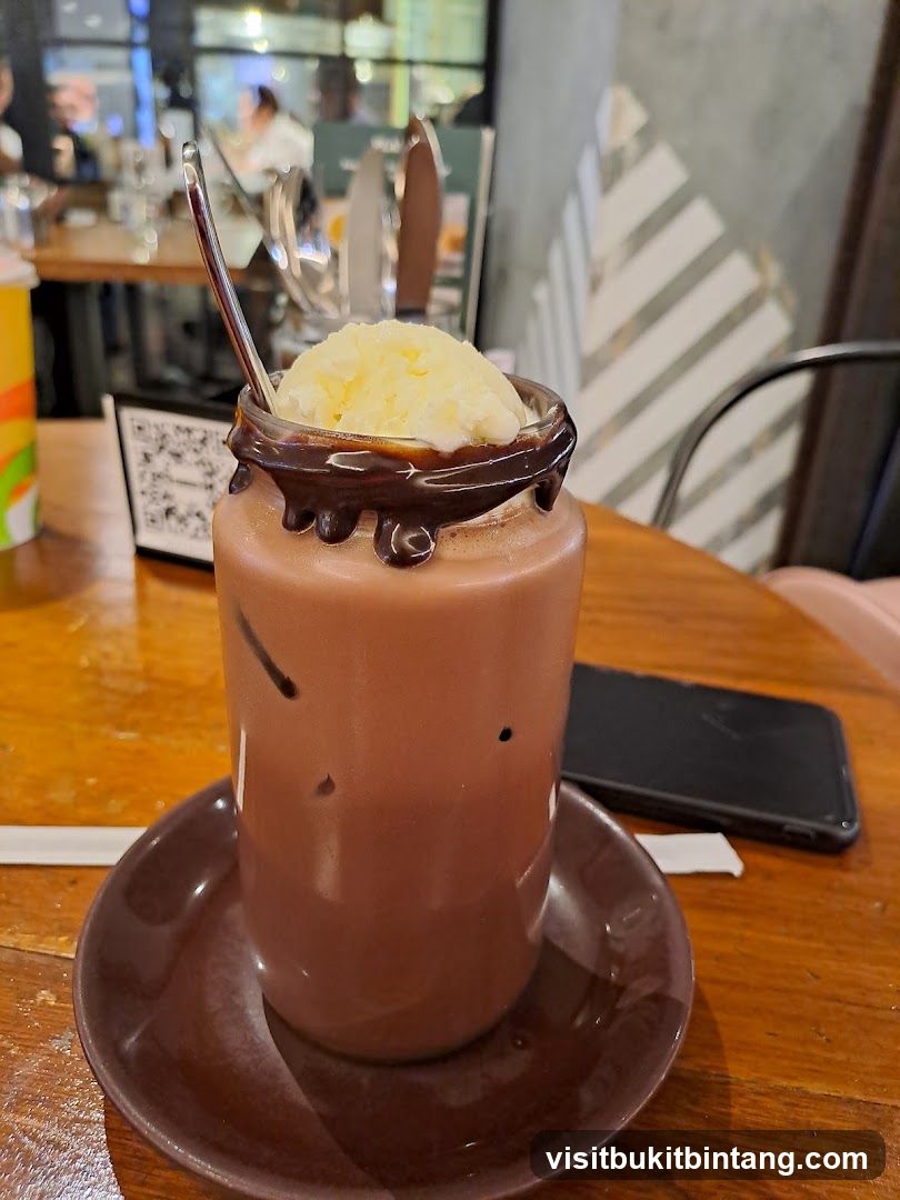 Chocolate drink with ice cream