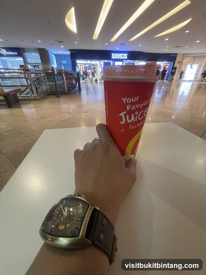 Juice cup in a mall
