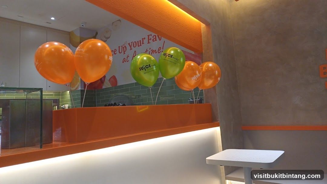 Juice Bar Interior with Balloons