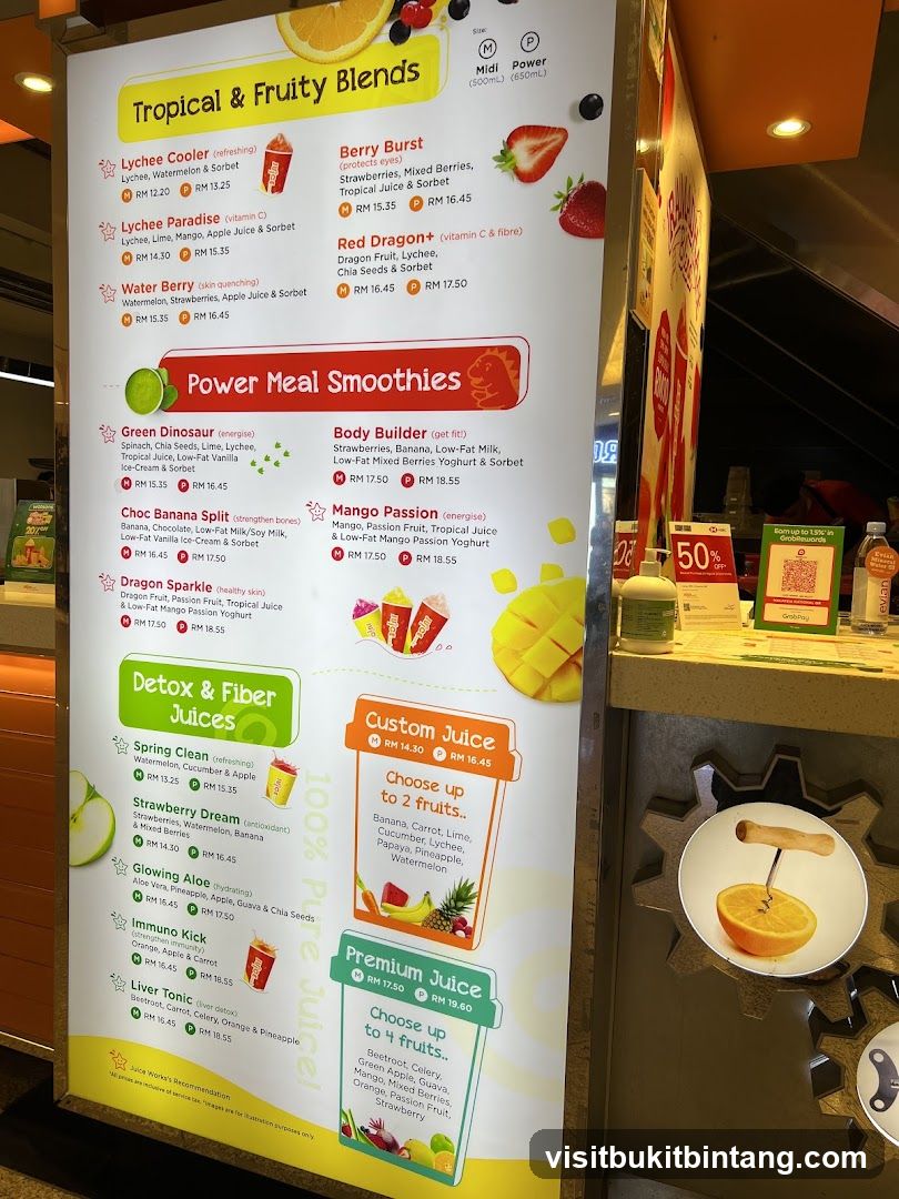 Juice Menu