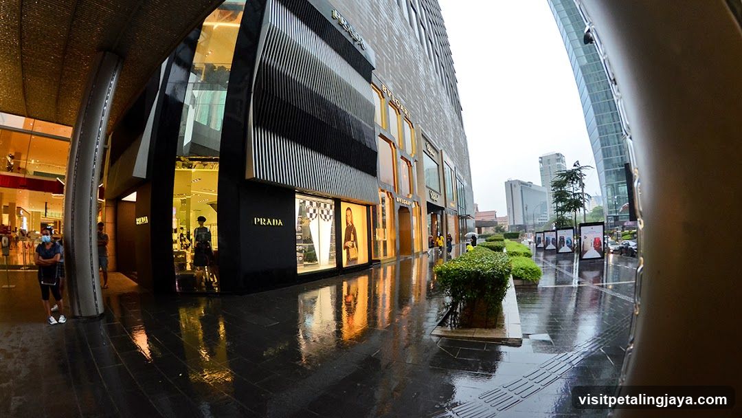 Rainy Street with Storefronts