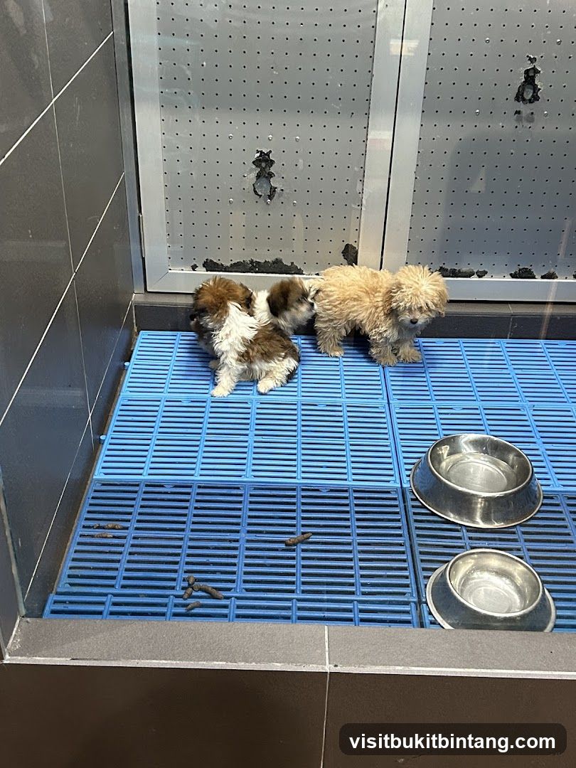 Puppies in a Kennel