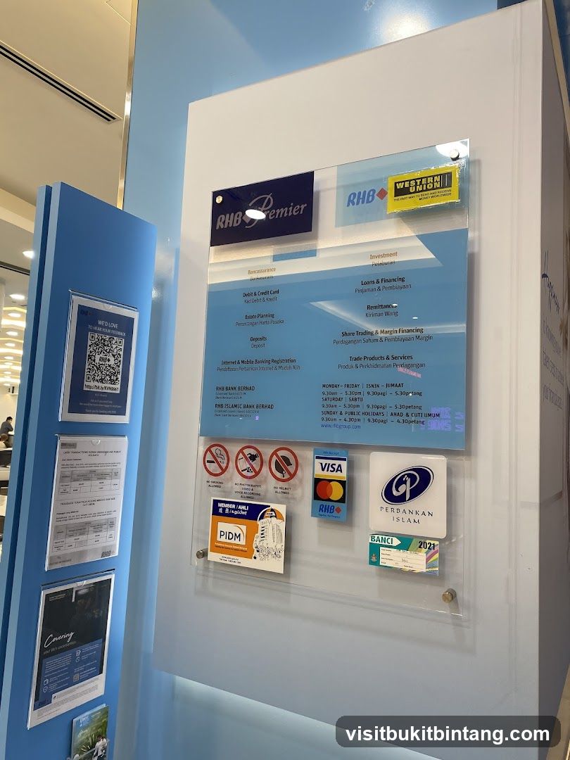 RHB Bank Services Information Board