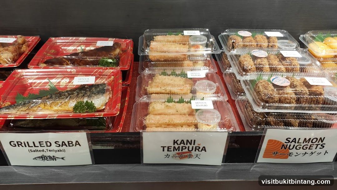 Prepared Japanese Food Display