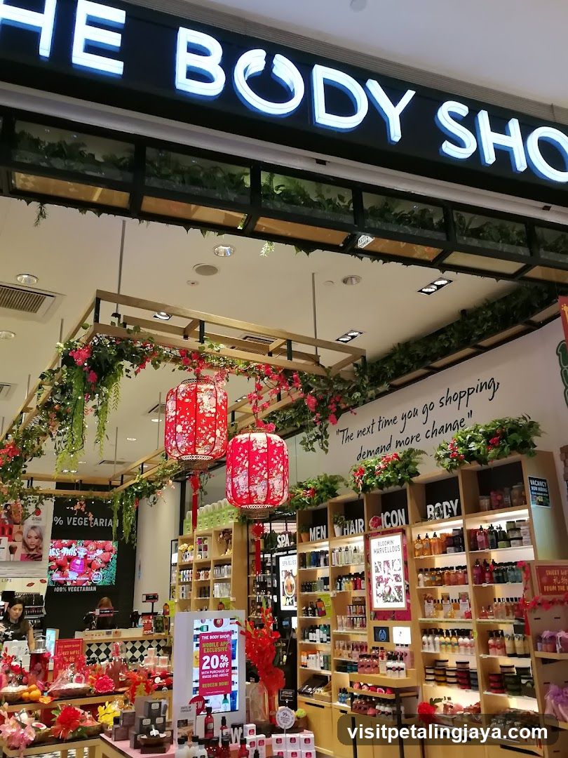 The Body Shop Interior with Festive Decorations