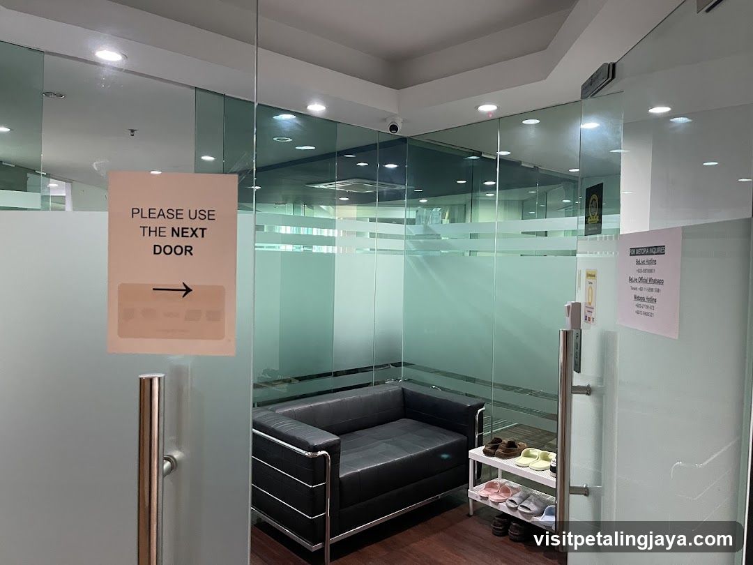 Entrance Hall with Signage and Shoe Rack