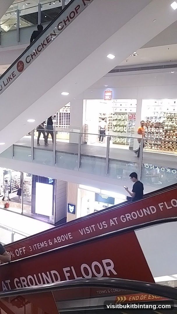 Mall Interior with Escalators and Shops