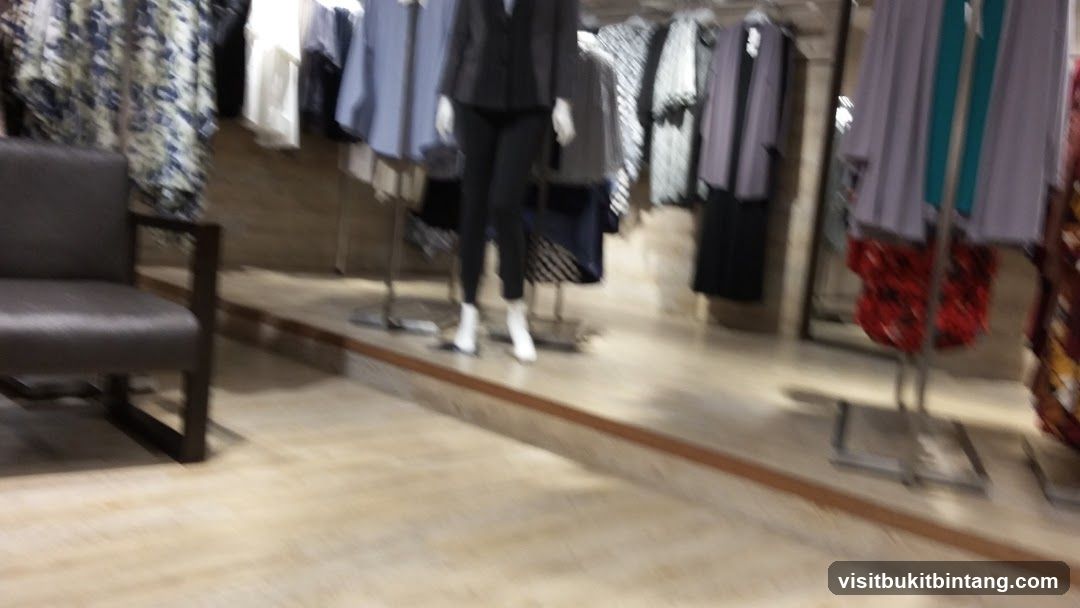 Clothing store interior with mannequins and clothing racks