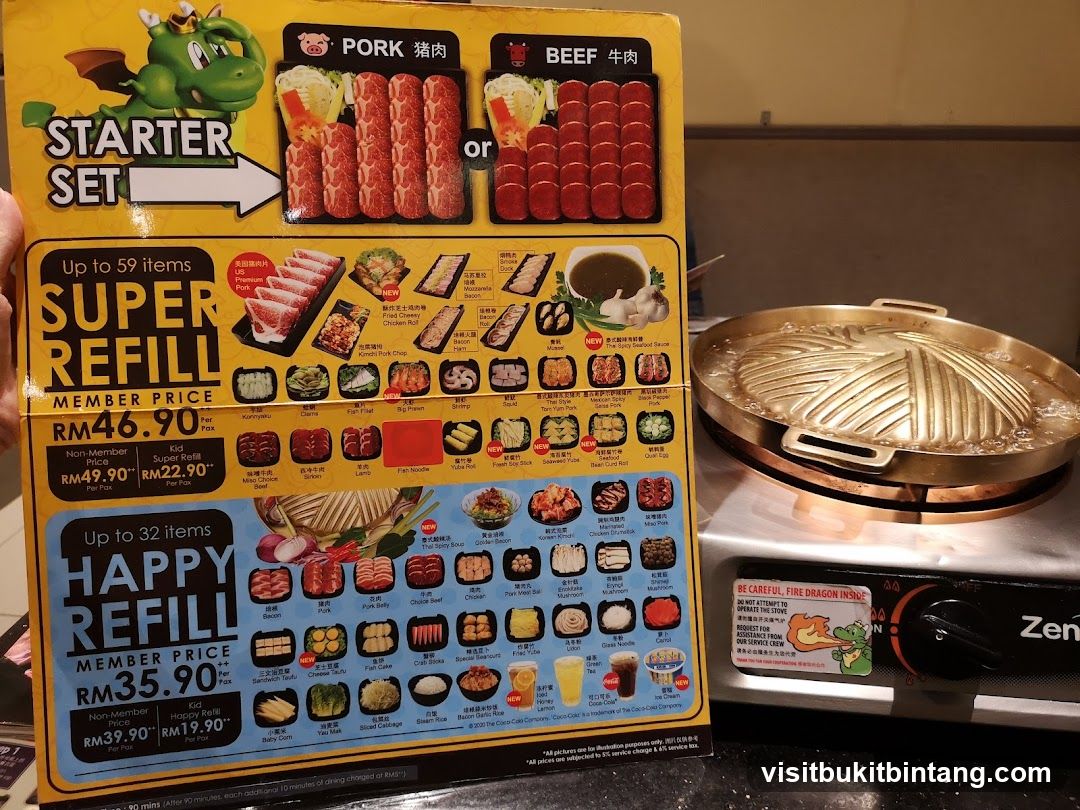 Super Refill & Happy Refill Menu