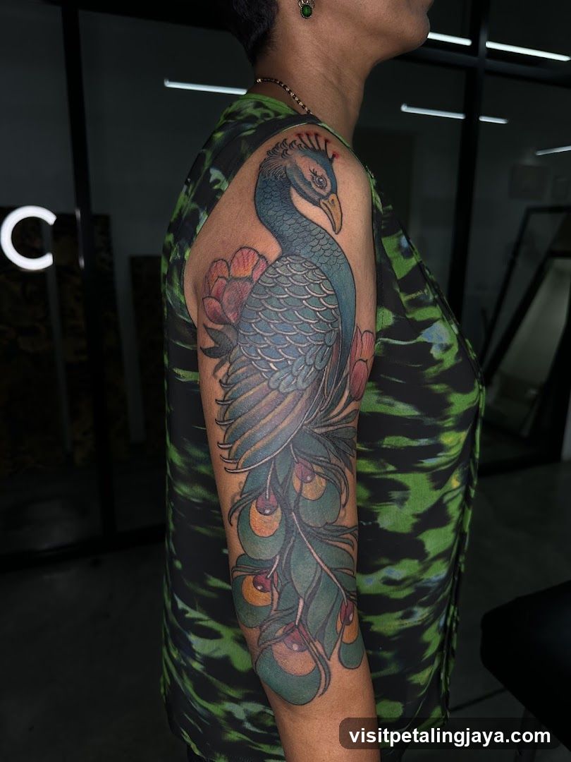 Peacock Tattoo on Arm