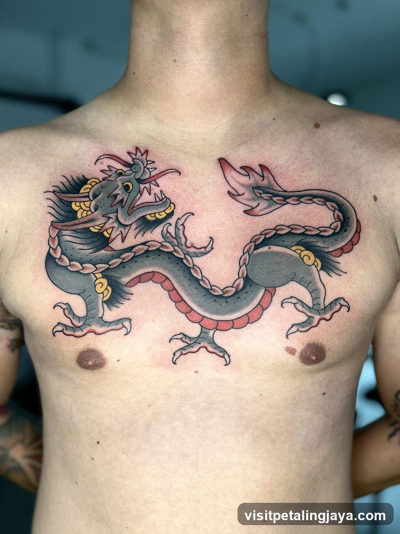 Dragon Tattoo on Chest