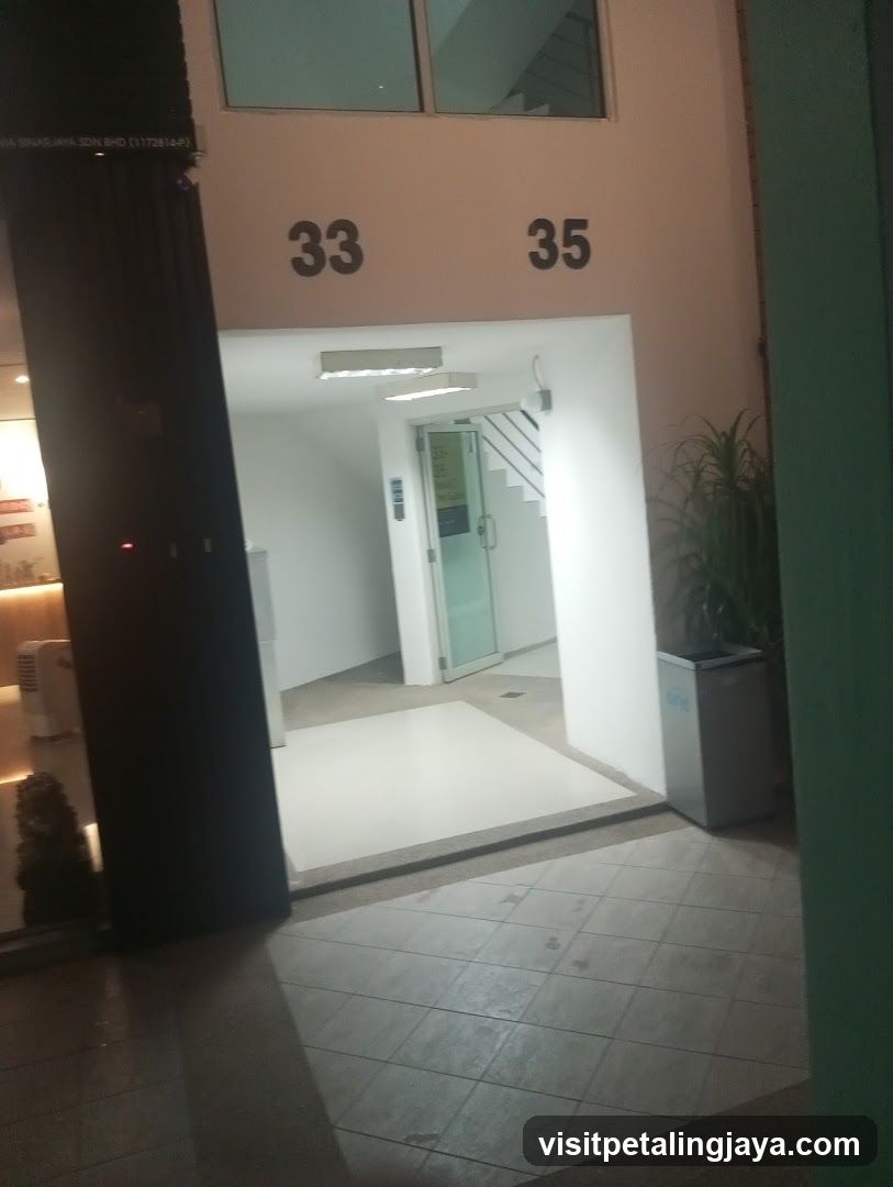 Building Entrance with Room Numbers