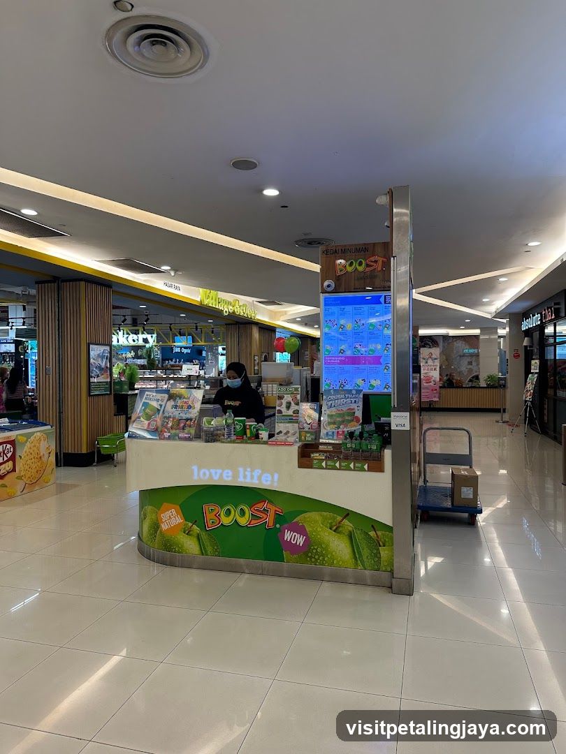 Shopping Mall Interior with Boost Kiosk