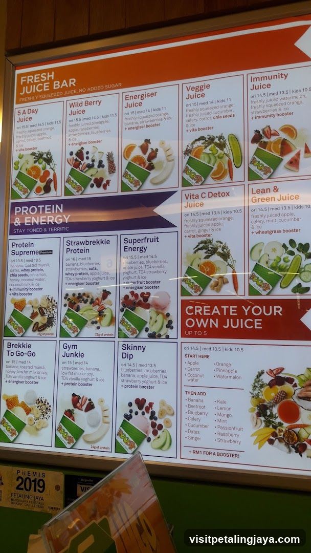 Fresh Juice Bar Menu Board