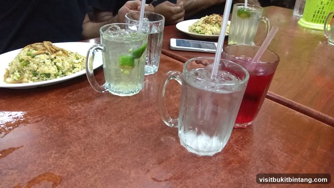 Table with food and drinks