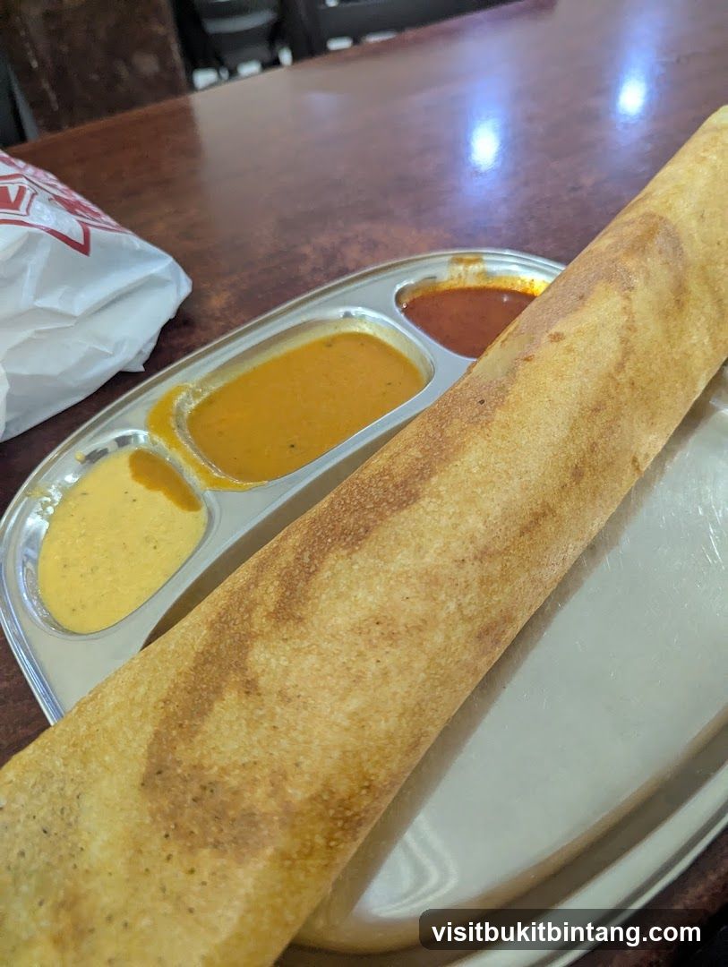 Dosa with Sambar and Chutney