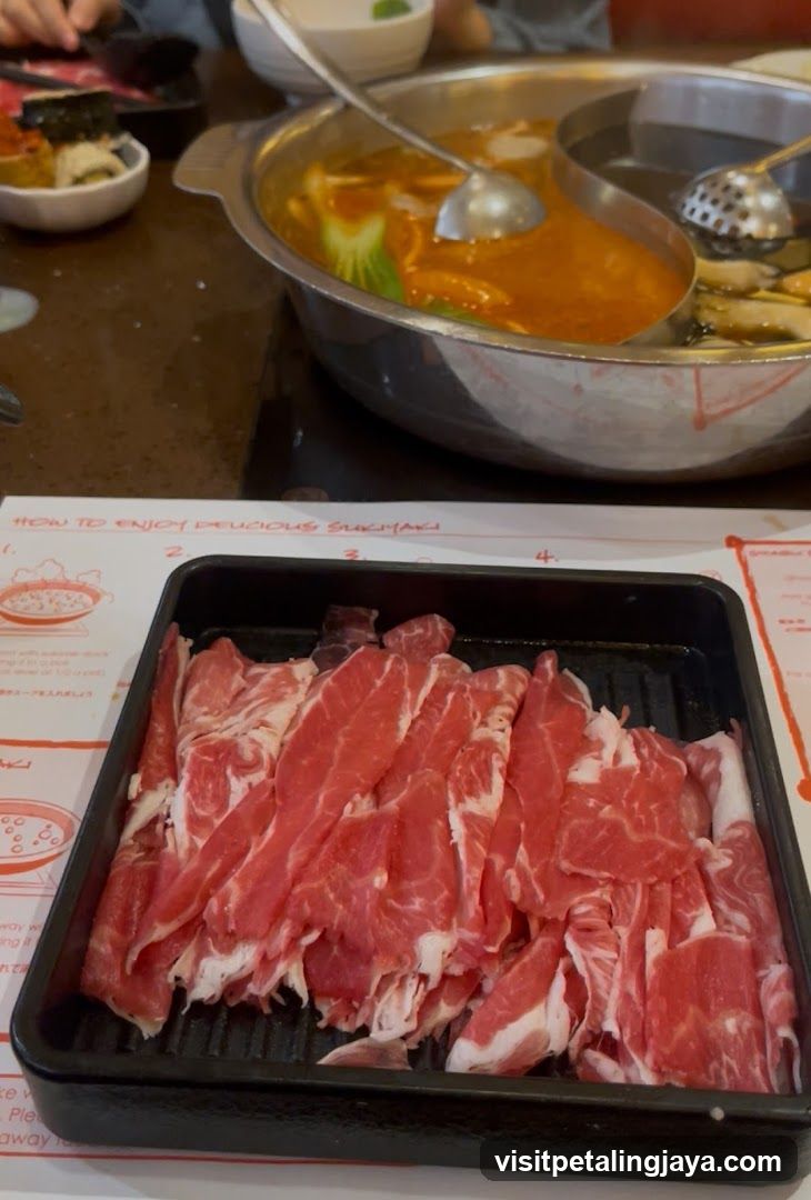 Hot Pot Meal with Raw Meat