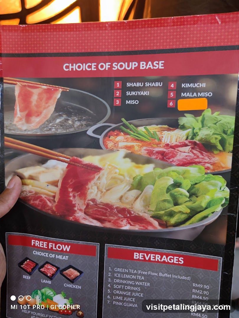 Hot Pot Soup Base Menu