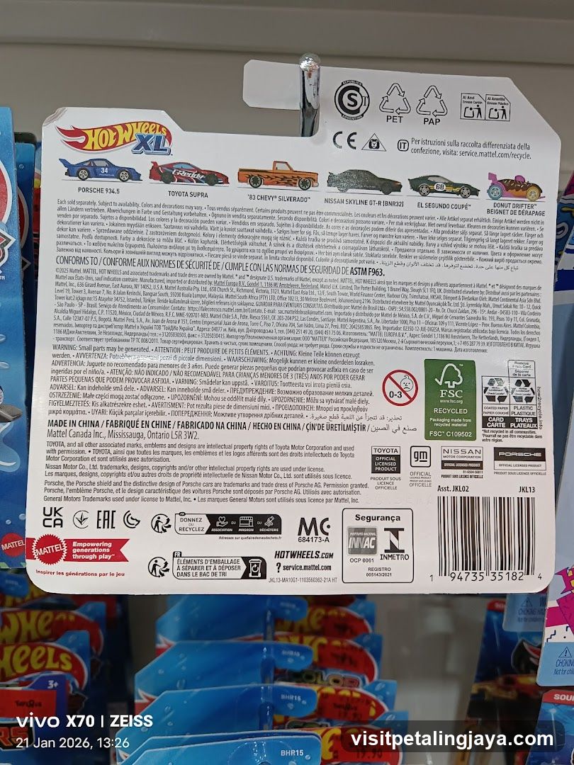 Hot Wheels XL Porsche 911 Back Label