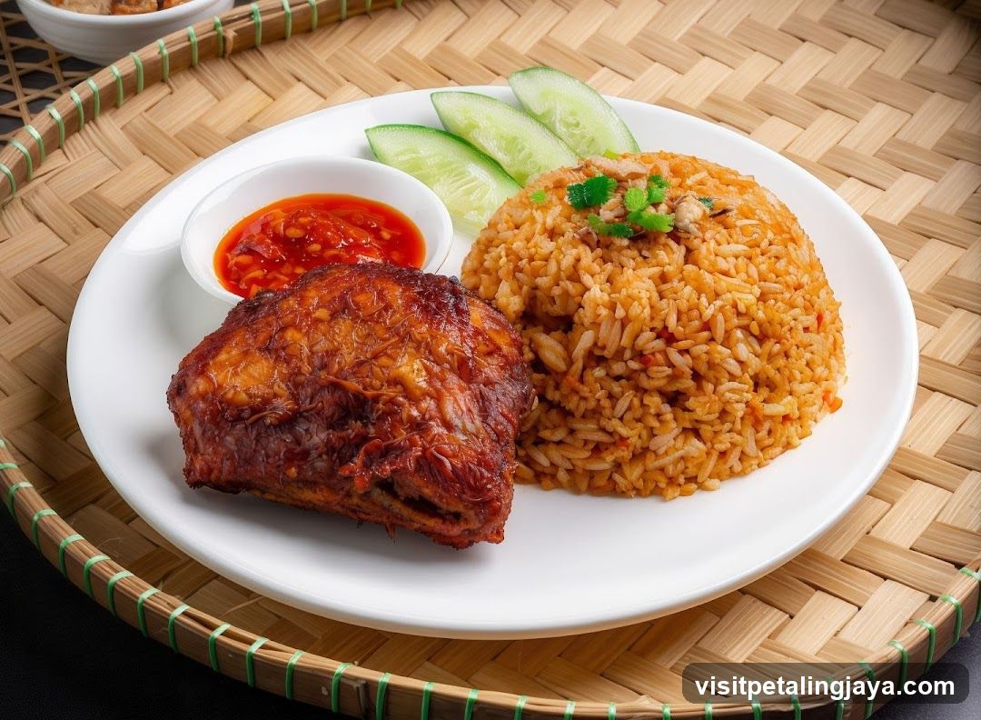 Fried Chicken with Rice and Cucumber Salad