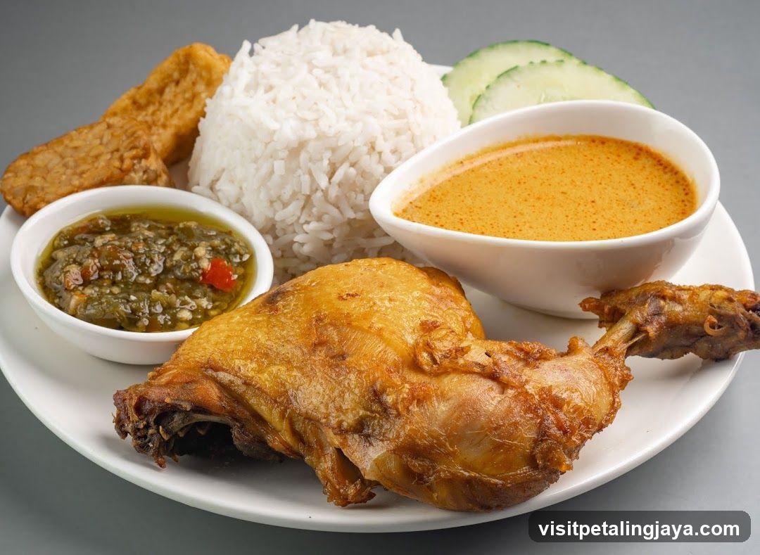 Fried Chicken Meal with Rice and Sauces