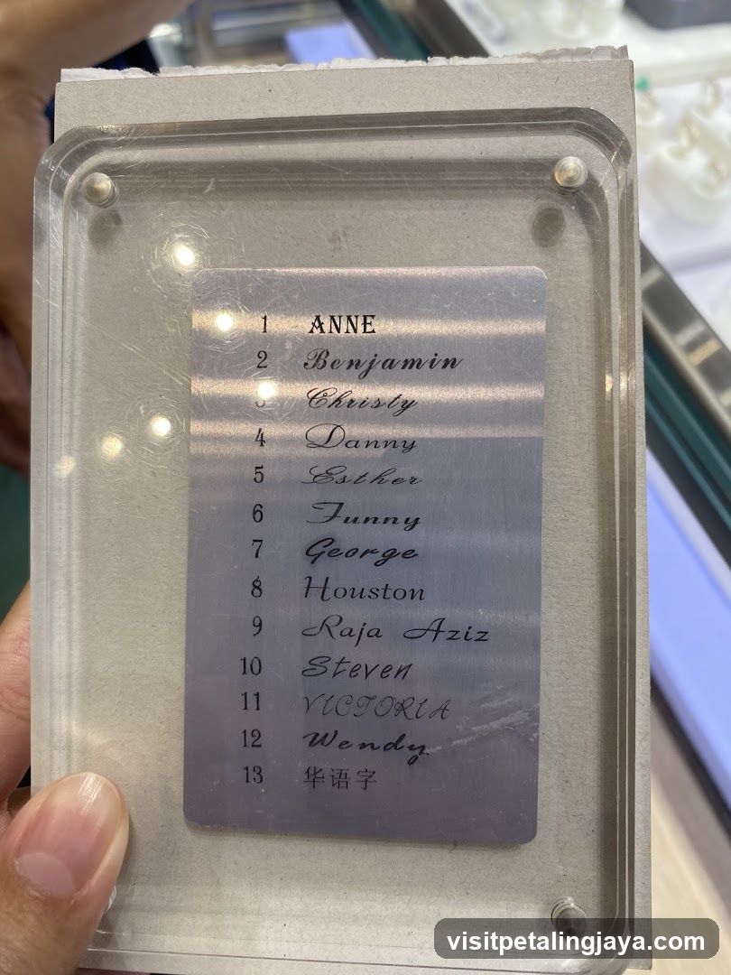 Nameplate with List of Names