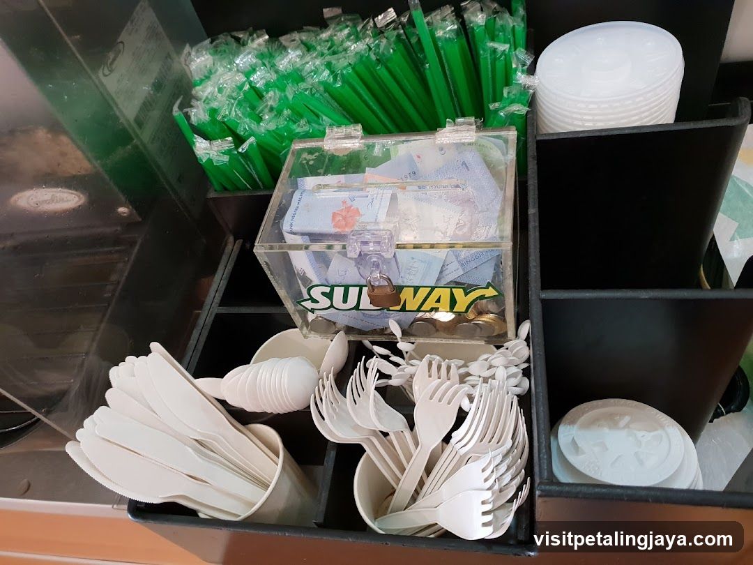 Subway Condiment and Cutlery Station