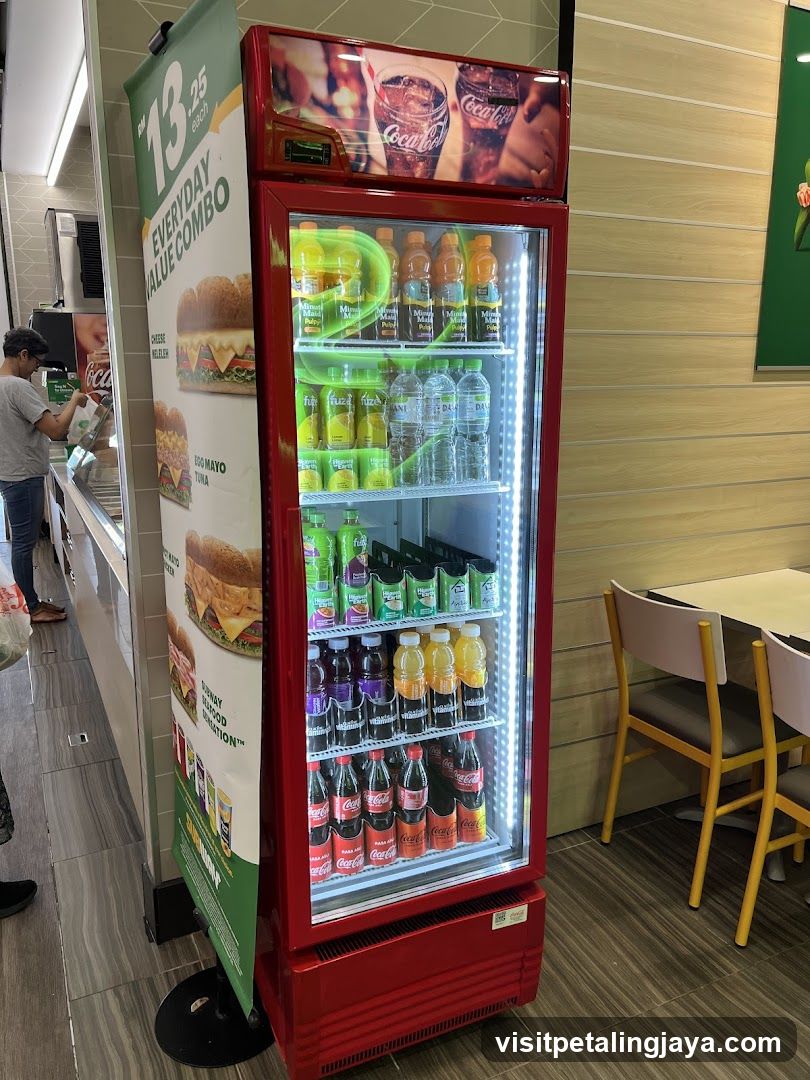 Refrigerated Beverage Display in Restaurant Interior