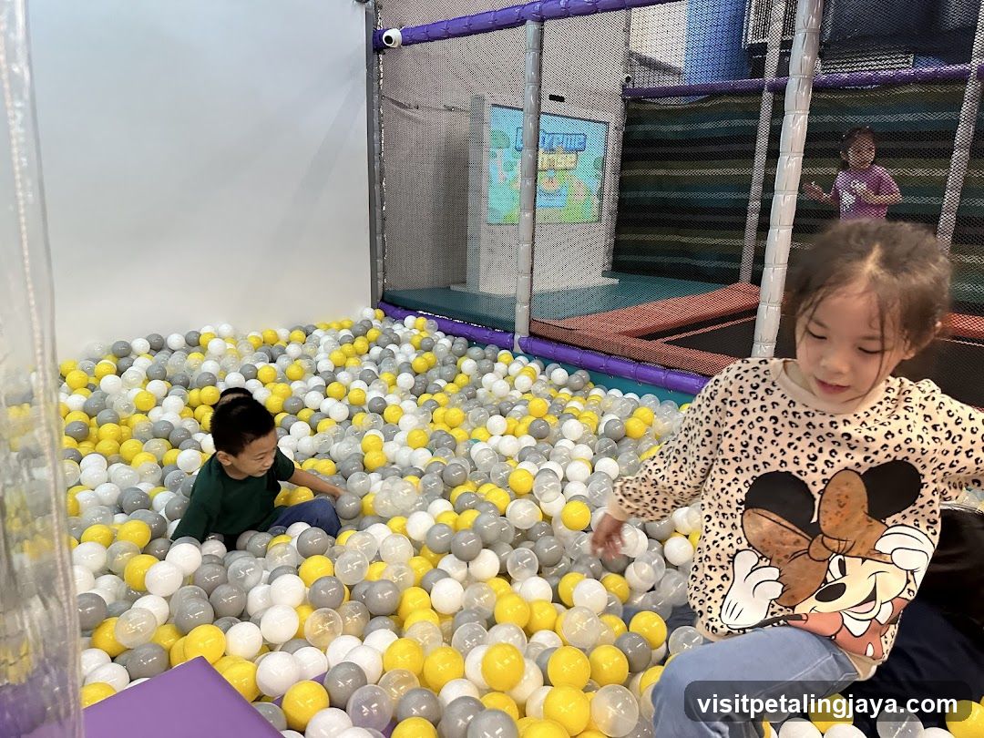 Kids playing in a ball pit