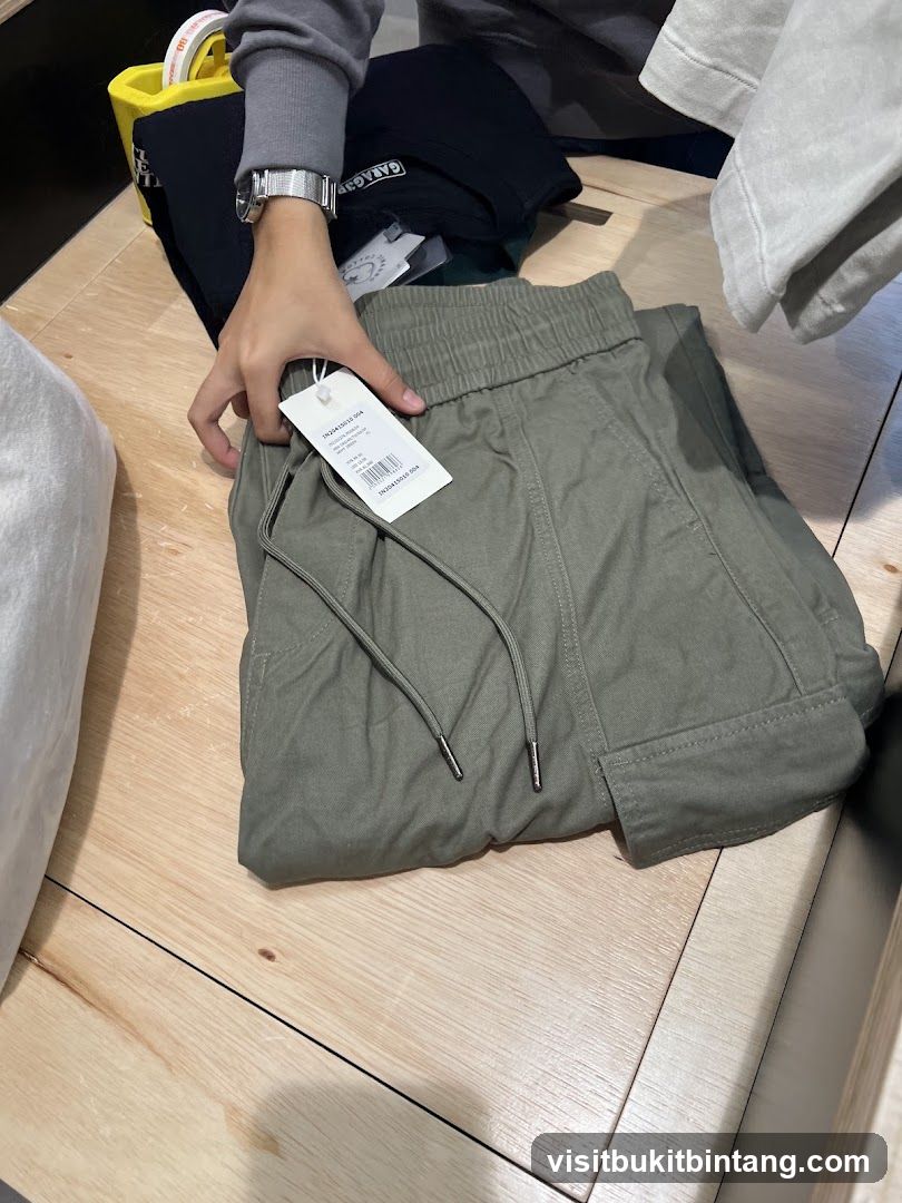 Pants on a wooden surface