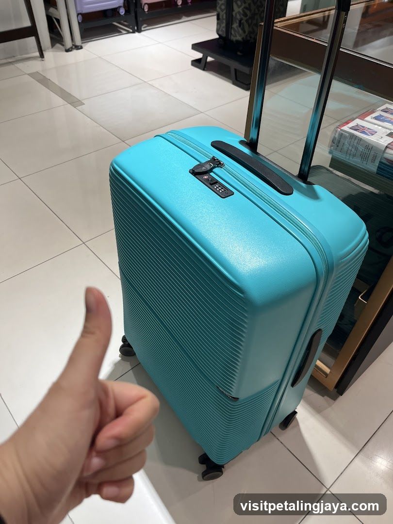 Blue Suitcase in Store
