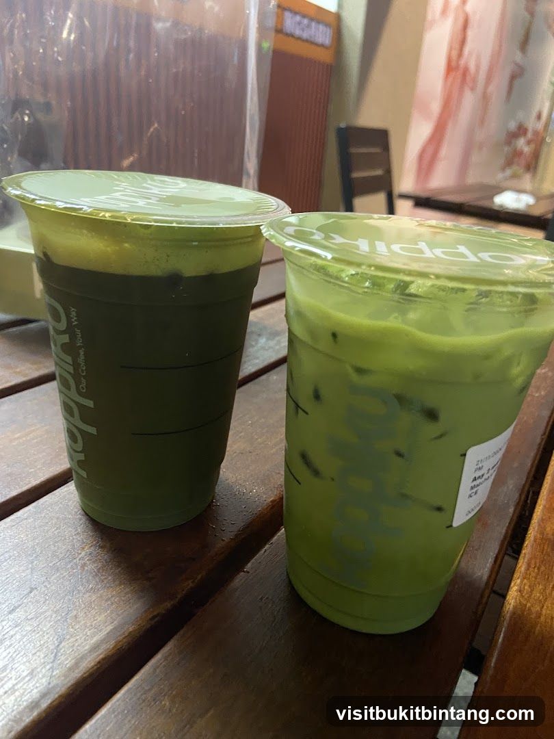 Two Iced Matcha Drinks