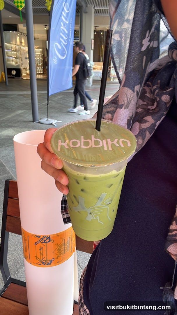 Matcha drink with brand logo