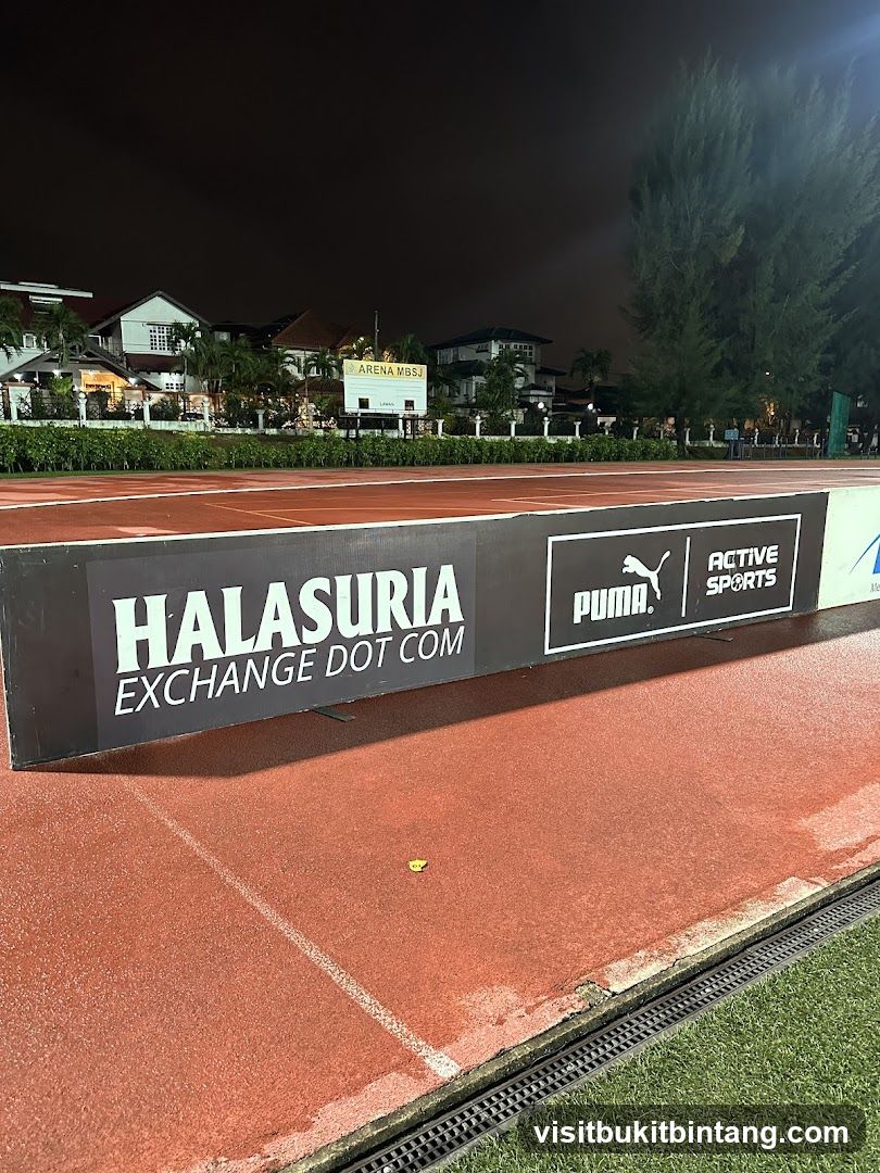 Sports track with advertisements