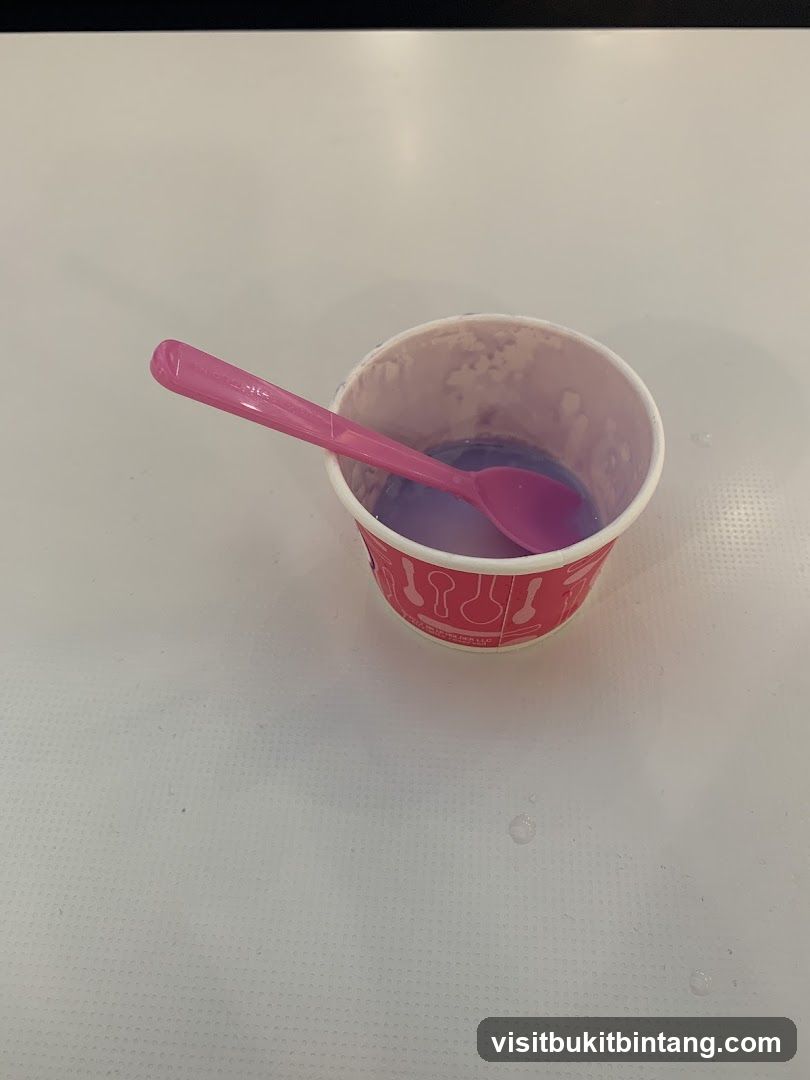 Ice cream cup with spoon