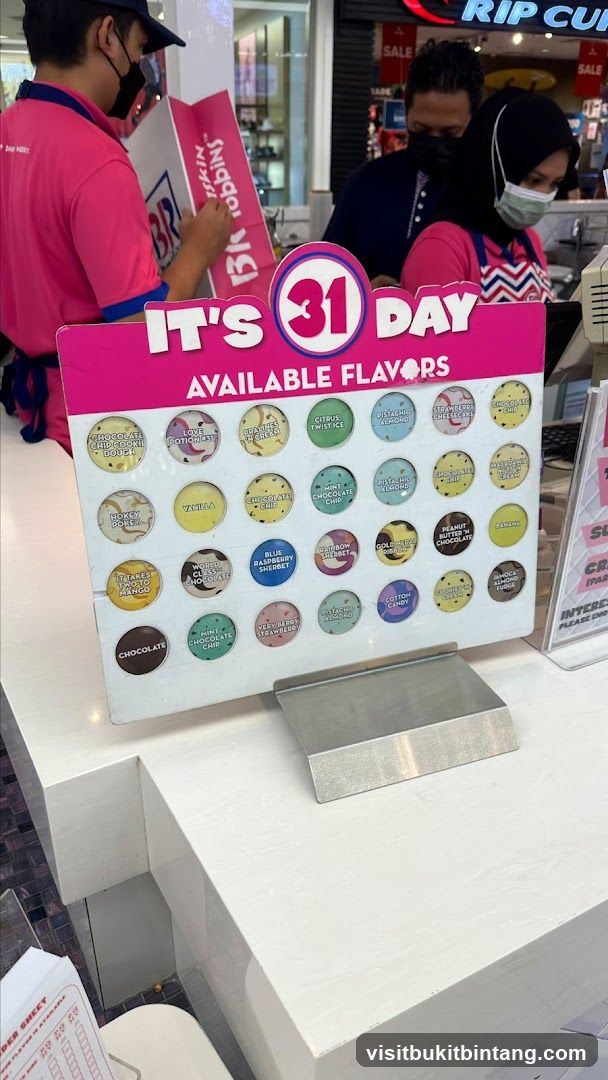 Baskin Robbins Ice Cream Flavors Display