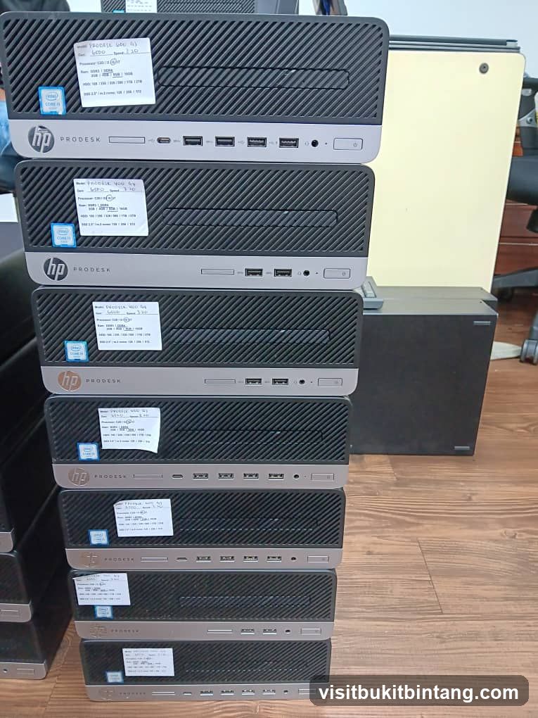 Stack of HP ProDesk Computers
