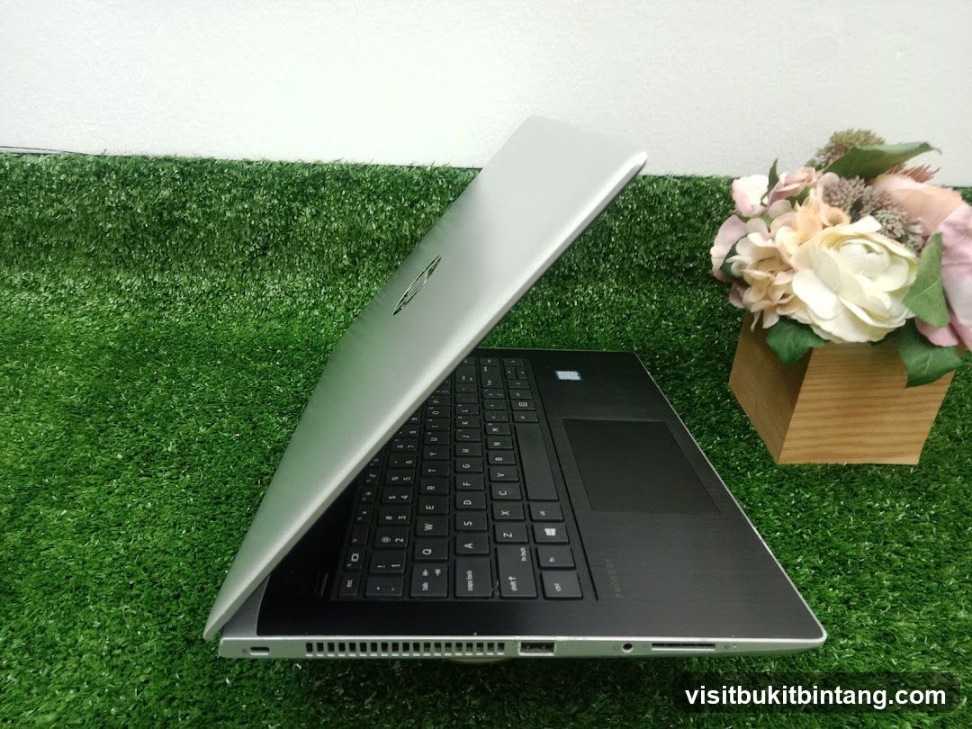 Laptop on artificial grass