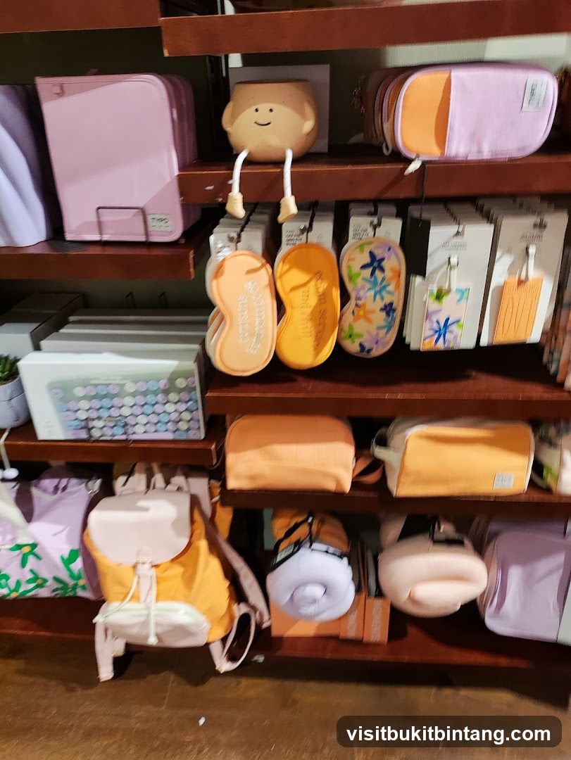 Various accessories on shelves