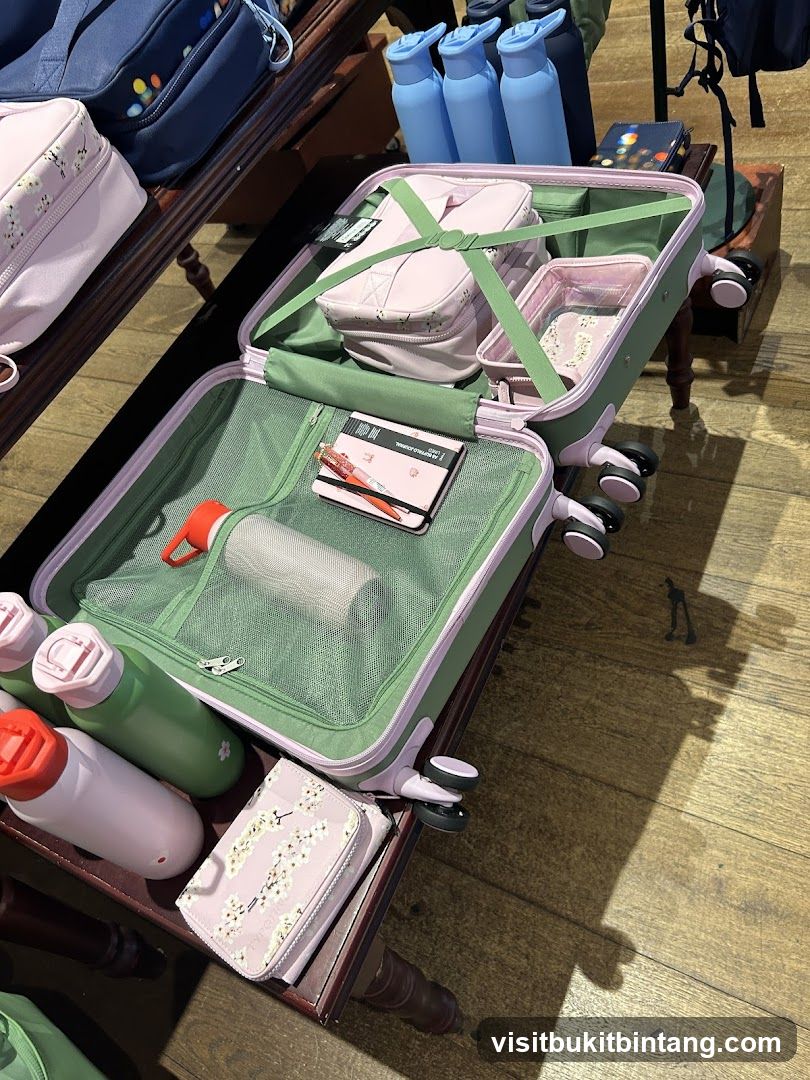 Open Suitcase with Travel Accessories