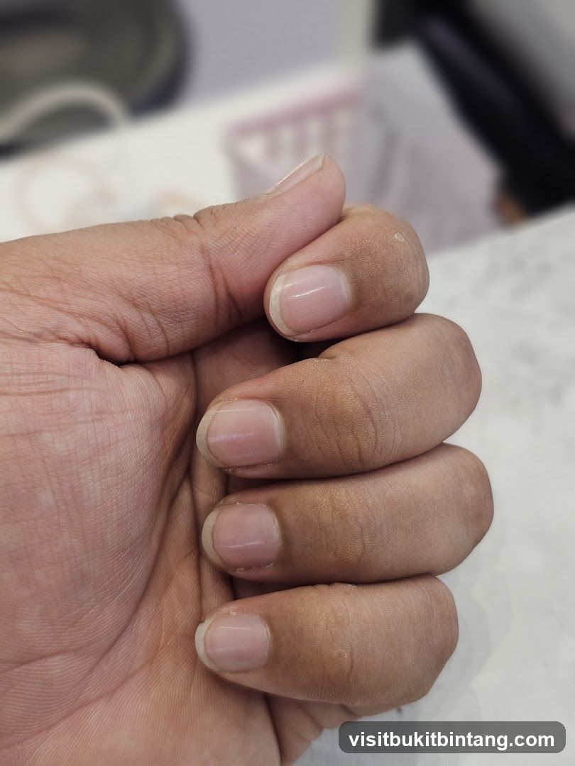 Hand with clean nails