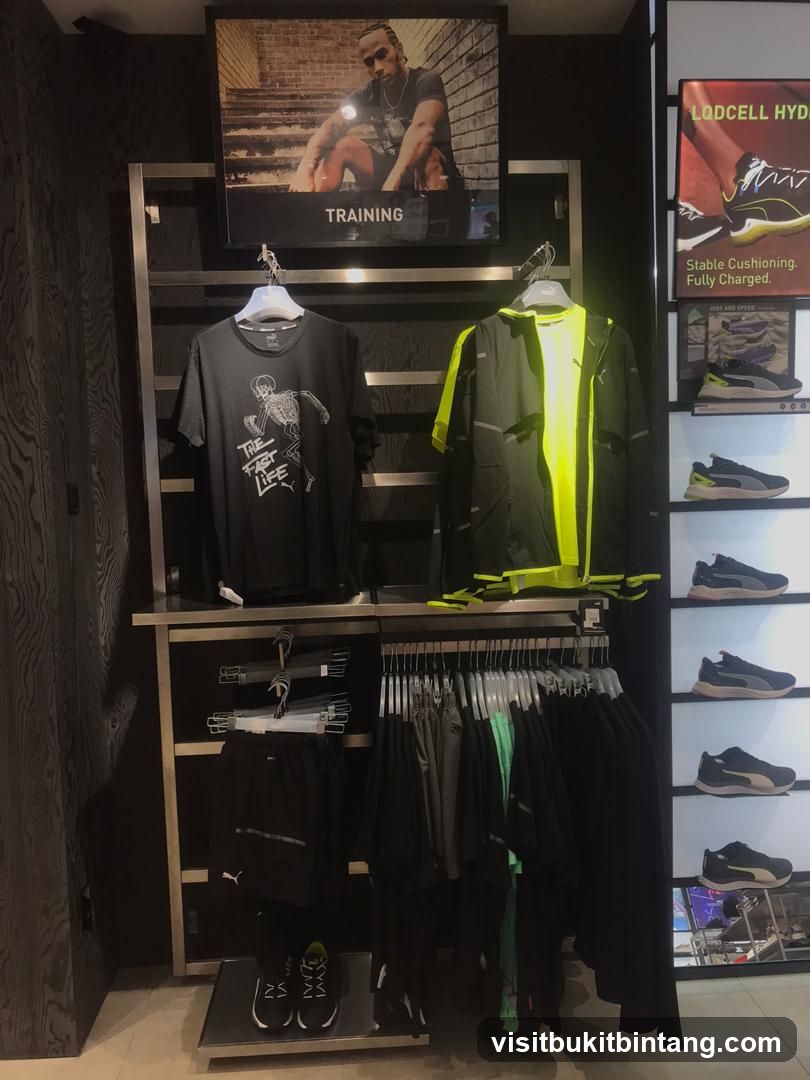 Puma Training Apparel and Footwear Display