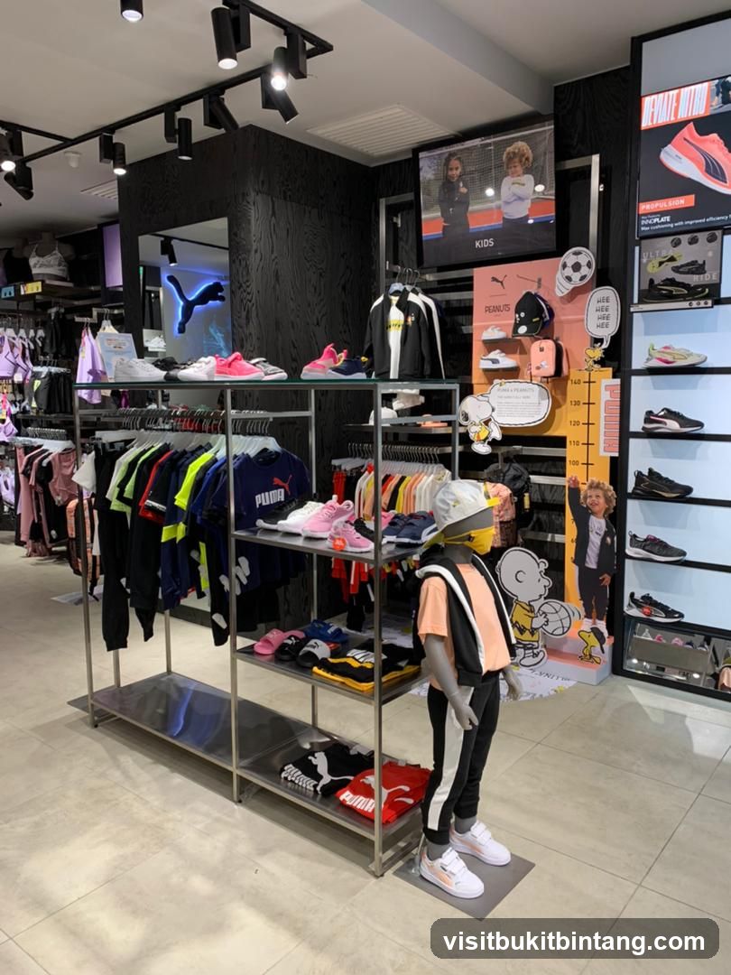 Puma Kids Apparel and Footwear Display
