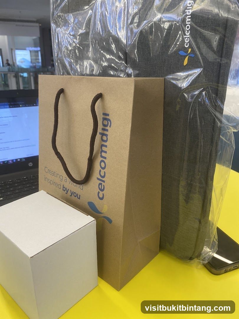 Celcom Gift Bag and Laptop