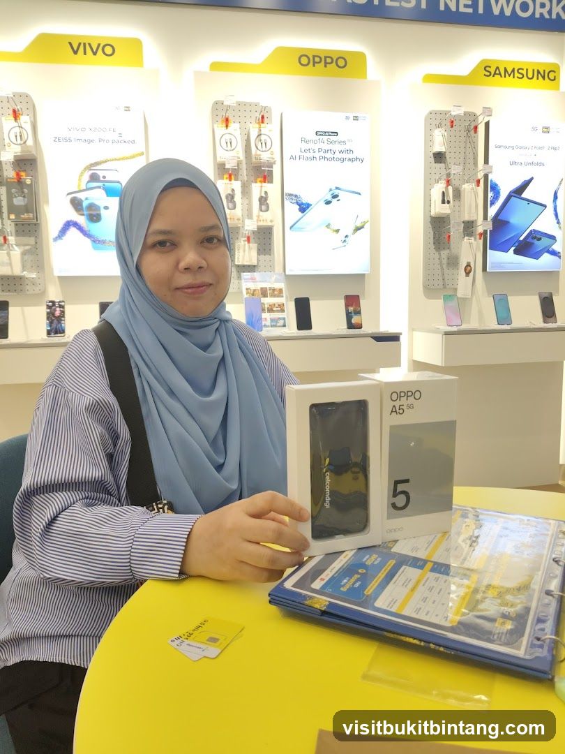 Woman with Oppo Phone Box