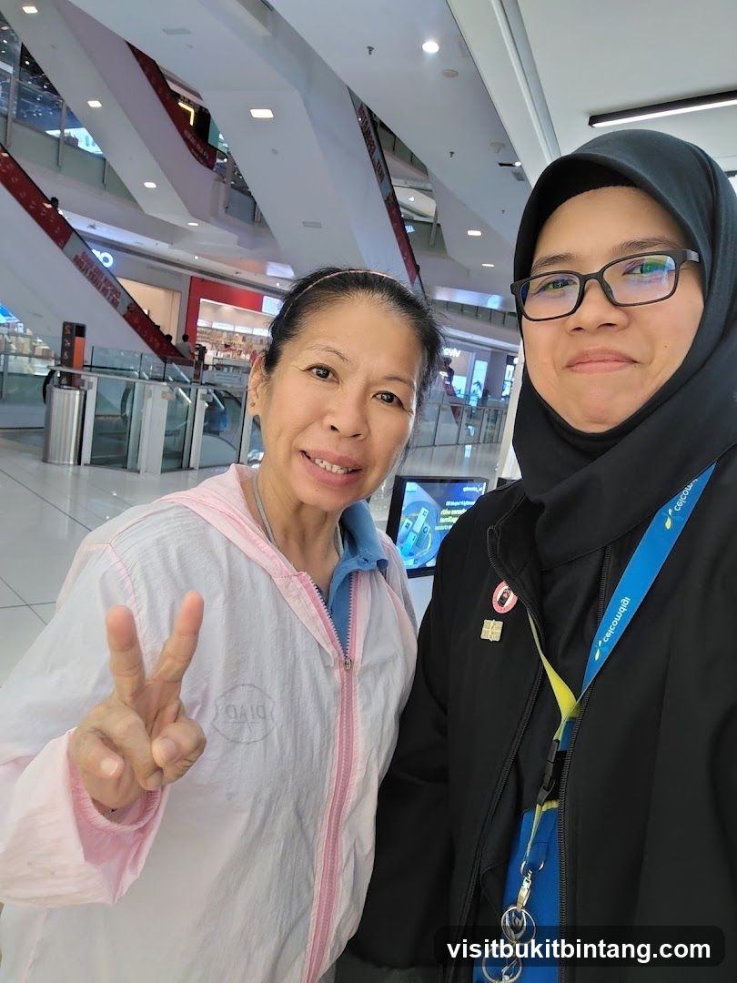 Two Women Posing for a Selfie in a Mall