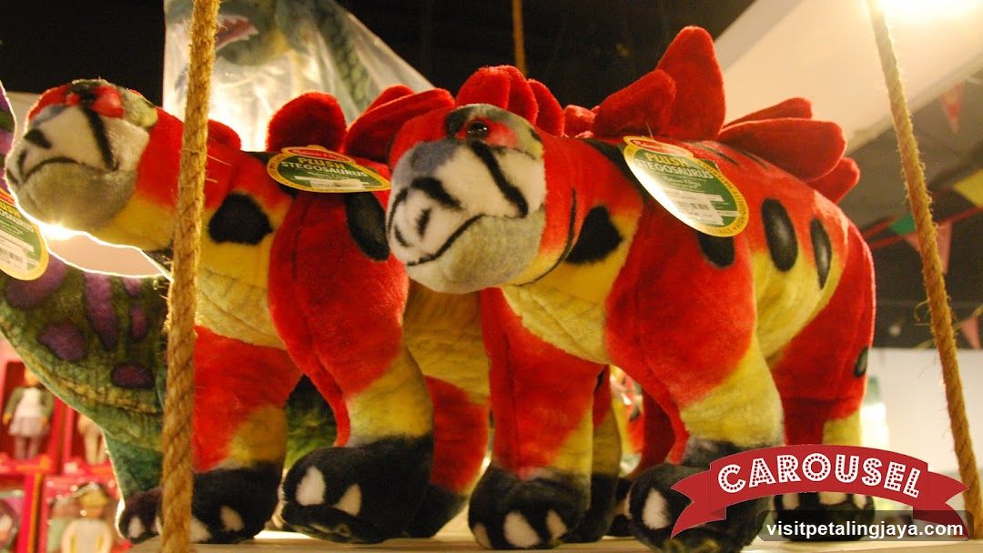 Plush Stegosaurus Toys on Display