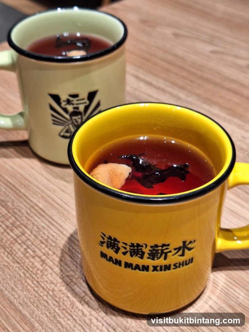 Two mugs of herbal tea